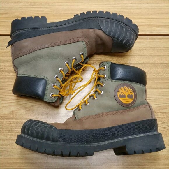 Timberland Men US 9 Premium 6" Rubber-Toe Boot Dark Brown Green A2FXF-931 - Picture 3 of 8